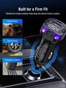 REMAX 藍牙FM發射器車用充電器，USB-C與USB-A雙埠輸出，支援無線與USB隨身碟音樂播放，內建高畫質麥克風免持通話，紫色氛圍燈，汽車配件，汽車必需品，汽車用品 - 黑色 - 查看 9