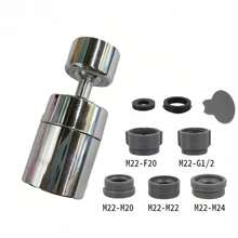 1 Set Faucet Aerator, 360° Rotating Kitchen Sink Aerator With Adapter Kit, Female Thread M22 M24 M20 G1/2 F20, Sink Nozzle Accessory, Multi-Functional Replacement Part, Universal Water-Saving, Suitable For Home Kitchen And Bathroom, Easy Installation - Aerator+Adapters - View 13