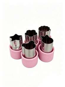 5pcs/8pcs Stainless Steel Fruit, Vegetable And Cookie Cutter Set, Includes Press Mold And Butterfly Shape, Suitable For Kitchen Baking And DIY Creative Lunch Decoration Set - Multicolor - View 9