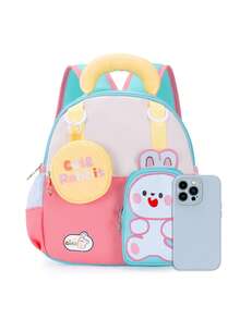 Nueva mochila con patrón de conejo para estudiantes, adecuada para adolescentes, ligera y minimalista, perfecta para la escuela o viajes - Amarillo - Ver 3