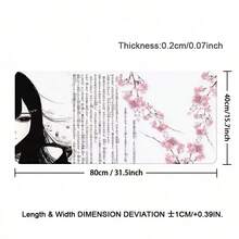 Anime Aesthetic Black & White Angel Leather Mouse Pad, Office Computer Keyboard Desk Decor Mat, Office Accessories, Gaming Carpet - View 14