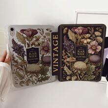 1pc Vintage Botanical Rare Flowers Book Design Tablet Case Compatible With IPad PRO/AIR, Compatible With SAMSUNG,Compatible With XIAOMI Pad 5/6/7,Compatible With Huawei Matepad - Multicolor - View 6