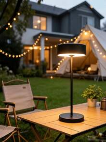 Lampu Meja LED Tahan Air 3 Warna yang Dapat Diredupkan, Lampu Meja Mini Portabel Isi Ulang USB, Lampu Malam untuk Berkemah di Luar Ruangan, Samping Tempat Tidur, Teras, Perjalanan, Dalam/Luar Ruangan - hitam - View 6