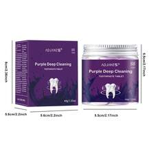 ADJANISS 1 Bottle/88 Tablets Hydroxyapatite Toothpaste Tablets (Grape Flavor), Chewable Xylitol Toothpaste Tablets, Fluoride-Free, Natural Whitening & Remineralization, Portable Travel Size - Grape - View 5