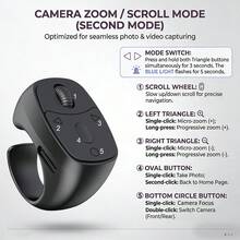 Control remoto anular multifunción inalámbrico para pasar páginas, controlador portátil de obturador de cámara para iPhone, tableta y Android, recargable, aplicación para pasar páginas, batería integrada de 40mAh - Multicolor JX-11 - Ver 11