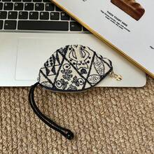 Embroidered Bluetooth Earphone Protective Case, Lipstick Makeup Bag, Travel Keychain Pouch, Coin Purse Earphone Bag, With Hanging Loop - Multicolor - View 22