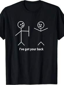 Lustiges "I Got Your Back" Freundschafts-Sarkasmus-T-Shirt |   Grafik-T-Shirt für Männer und Frauen, Sommer-Kurzarmshirt, reines 220G, Vintage-Stil, Rundhalsausschnitt, normale Passform - Schwarz - Übersicht 1