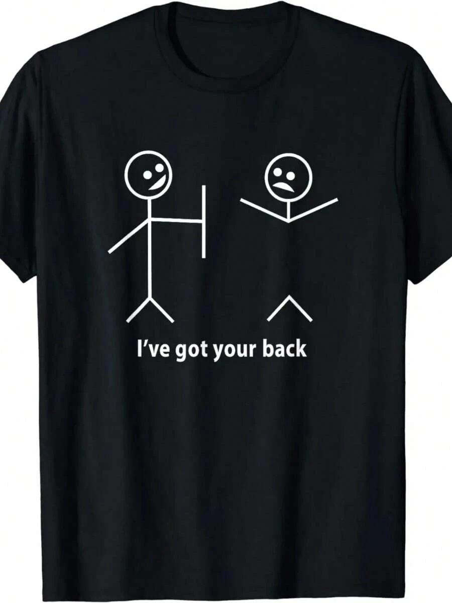 Lustiges "I Got Your Back" Freundschafts-Sarkasmus-T-Shirt |   Grafik-T-Shirt für Männer und Frauen, Sommer-Kurzarmshirt, reines 220G, Vintage-Stil, Rundhalsausschnitt, normale Passform - Schwarz - Übersicht 1