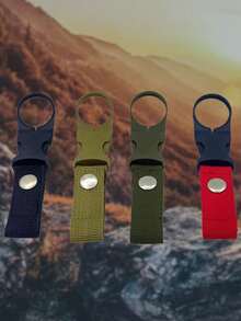 1/3pcs Outdoor Portable Hiking Carabiner Water Bottle Quick Clip Hook Multi-Function Mineral Water Bottle Carrier Durable Nylon Plastic Camping Backpack Accessories Travel Hydration Gear Kit - Black - View 4