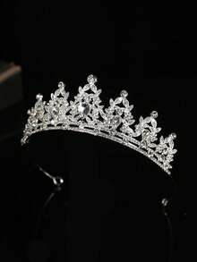 1pc Fashion Crown Headband Hair Accessory Suitable For Performance And Birthday - Silver - View 5