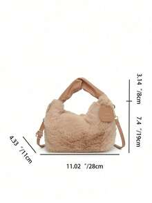 Fairy Plush Handbag, Women's Fashion Shoulder Crossbody Bag, Autumn/Winter Plush Handbag, Multi-Functional Bag, Tag Bag, Fashion Handbag - Multicolor - View 12