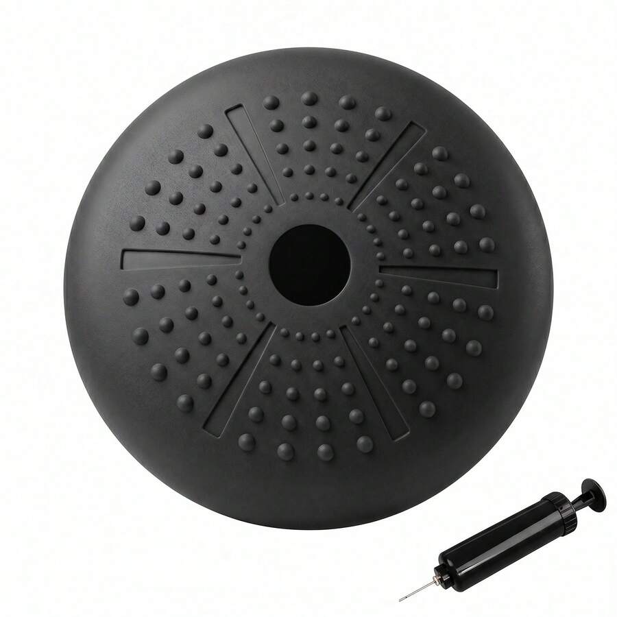Massage Textured Balance Wobble Pad Inflatable Stability Trainer For Core Workout Posture Correction Home Gym Exercise - Black - View 1
