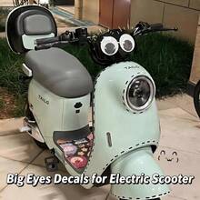 yucen Electric Scooter Decorative Big Eye Stickers Creative Funny 3D Wiggling Eyeballs Decals Universal For Yadea Aima - A - View 2