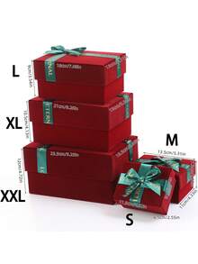 1pc Nested Gift Box, Burgundy Gift Box, Suitable For Floral Arrangement, Wedding, Birthday, Valentine's Day, Bridesmaid, Christmas Party, Anniversary - A - View 2