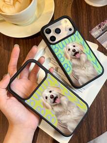1pc Minimalist Ins Style Pet Color-Block Image Name Personalized Signature Short Phrase Customized Couple Daily Commute Holiday Anniversary Exclusive Gift Film Film Full Coverage Hard Shell Phone Case Protective Cover Compatible With Iphone 11/12/13/14/15/16/17 Pro Max - Multicolor - View 4