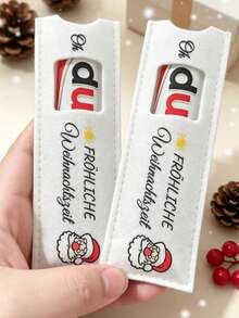 Christmas Felt Duplo Chocolate Bar Gift Sleeve, Christmas Party Favor Bag - View 3