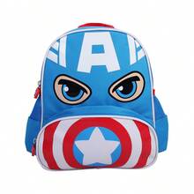 Mesuca Mini Storage Backpack Marvel Captain America Print Design Blue Red White Color Scheme Waterproof Fabric Adjustable Shoulder Strap Lightweight Daily Short-Distance Carry 1pc - View 2