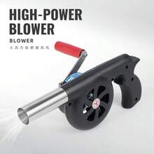 Portable Manual BBQ Blower For Camping And Fire Starting, Efficient And Easy-To-Use Stove Accessory - Black - View 2