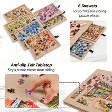Felt Jigsaw Puzzle Board Portable Puzzle Storage Table W/ 6 Slid Drawer 1000pcs - VJO0312 - View 7