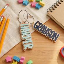 Customized Name Tag Keychain | Personalized Backpack Tag, Suitable For Daycare, Lunch Box And Water Bottle | Cute Gift For Boys And Girls, Bag Charm, Back To School Essential - H-iron Ring Backpack Tag - View 6