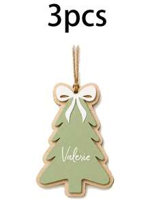 Custom Christmas Tree Wooden Plaque, Personalized Gift Decor, Farmhouse Holiday Ornament, Customized Name Tag For Xmas Tree, Customizable Present Decoration, Festive Home Hanging Sign, Christmas Gift For Family, Christmas Ornament, Living Room Decor - Style a - View 18