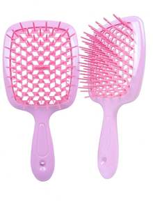 2/1 buah Sisir Jala Berbentuk Bulu untuk Penataan Rambut, Sisir Rambut Plastik untuk Memijat Rambut Kering dan Basah, Sisir Berongga untuk Salon, Alat Penataan Rambut DIY - sisir - View 15