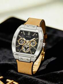 GUESS Men's Matte Black Barrel-Shaped Multifunction Quartz Watch, Black Soft Silicone Strap, GW0203G3 - one-size - View 9