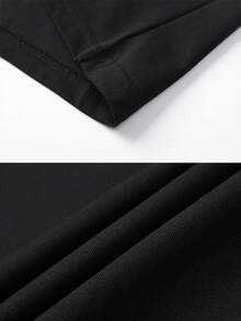 1pc Men's Spring/Autumn Long Sleeve Polo Shirt, Slim Fit Collared Top, Suitable For Sports, Outdoor, Business And Daily Commute - Black - View 8