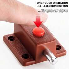 Brown Spring Bolts And Latches, Push-Button Spring Latches/Sliding Bolts/Bolts; Suitable For Cabinet Doors, Wardrobe Doors, Beds, Windows And Various Furniture Hardware. - Button Clasp - View 8