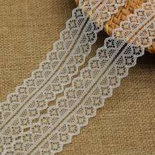 3.7cm White Double-Sided Hollow Polyester Lace Trim 10M Sewing Ribbon - White Polyester Double-sided Hollow Lace Ribbon - View 3