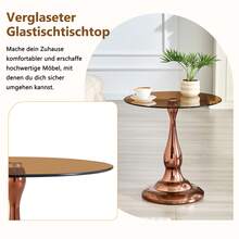 Coffee Table Brown Made Of Glass For Living Room And Lounge - 棕色 - 查看 6