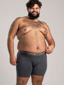 Kit com 9 Cuecas Boxer Plus Size em Microfibra Liso Cueca com Elástico Exposto Masculino Adulto Conforto e Qualidade. - Multicolorido - Visão 6