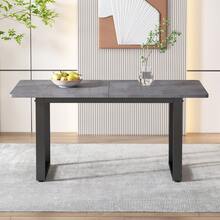 Industrial Style Dining Table Rectangular Dining Table Coffee Leisure Table Modern Simple Dining Table Iron Gray 96.52 X 77.47 X 22.48 Cm - Black - View 2