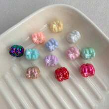 20 hạt bí ngô acrylic xuyên lỗ màu ngọc trai đa sắc óng ánh, hạt hình bí ngô dùng làm vòng tay, kẹp tóc, hoa tai và phụ kiện thủ công DIY - Nhiều màu - Xem 5