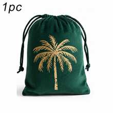 5pcs/1pc Tas Beludru Hijau dengan Motif Pohon Palem, Tas Dekorasi Pesta Perayaan untuk Hari Nasional Arab Saudi - MultiWarna - View 27