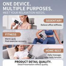 Portable Massage Gun Deep Tissue Muscle Massager With 9 Massage Heads, Multiple Speed Levels, Rechargeable Percussion Therapy Device For Back, Neck, Legs & Body Relaxation, Fitness Recovery Tool For Home Gym Travel - View 4