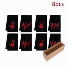 2/4/6pcs Red Bloody Pattern Halloween Kitchen Towel Set, Halloween Hand Towel/Dish Cloth, Super Absorbent, Seasonal Farmhouse Decor - Multicolor - View 9