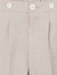Young Boy Double-Breasted Vest Jacket + Pocket Long Pants + Exquisite Bow Tie Formal Suit Set - Khaki - View 6