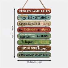 1pc Vintage Wooden Wall Decor Plaque With French Inspirational Quote - Wooden Inspirational Sign, Wall Panel Decoration, Suitable For Teenager Room Decor, First Birthday Anniversary, School And Home Decor, Classic Wall Hanging Design, Wall Hanging Decoration, Inspirational Home Decor, Vintage Charm Decor, Handmade, Family Gift | Inspirational Decor | Natural Wooden Surface, Wall Decor, Suitable For 11 Different Holidays, Christmas Gift, Thanksgiving Gift - Multicolor - View 3