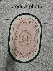 1pc Green Pink White Floral Pattern Bath Mat, Bathroom Rug, Door Mat, Small Rug, Carpet, Floor Mat, Home Decor, Area Rug, Outdoor Mat, Home Decor, Area Carpet, Bedroom Rug, Washable Carpet - Multicolor M - View 3