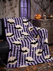 1pc Halloween Flannel Blanket, Single-Sided Print, Soft And Lightweight, Cartoon Pattern, Comfortable And Easy To Care, Multi-Purpose Blanket, Suitable For Bedroom, Sofa, Study And Dorm, Room Decor, Halloween Decor, Ideal Halloween Gift, Perfect Birthday Gift - Multicolor - View 9