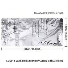 Anime Aesthetic Black & White Angel Leather Mouse Pad, Office Computer Keyboard Desk Decor Mat, Office Accessories, Gaming Carpet - View 25