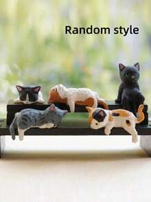 Super Cute Sleepy Cat Car Dashboard Ornament Screen Decoration Mini Figurine Resin Cartoon Decor For Car Center Console Display Screen Computer Desktop Office Supplies Home Decor - Ornament - View 12