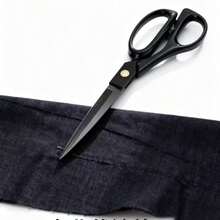 10 Inch Heavy Duty Tailor Scissors - Steel Blade Scissors, Suitable For Fabric, Leather And Crafts - Ergonomic Handle, Suitable For Sewing, Trimming And Office Use - Christmas And Halloween Gift Black Blade Scissors - Black - View 4