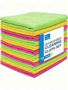 30/20/10/1pc Microfiber Cleaning Cloth, Soft Absorbent Reusable Towel, Multi-Color Cleaning Rag, Suitable For Kitchen, Bathroom, Car And Home Cleaning - Multicolor - View 1