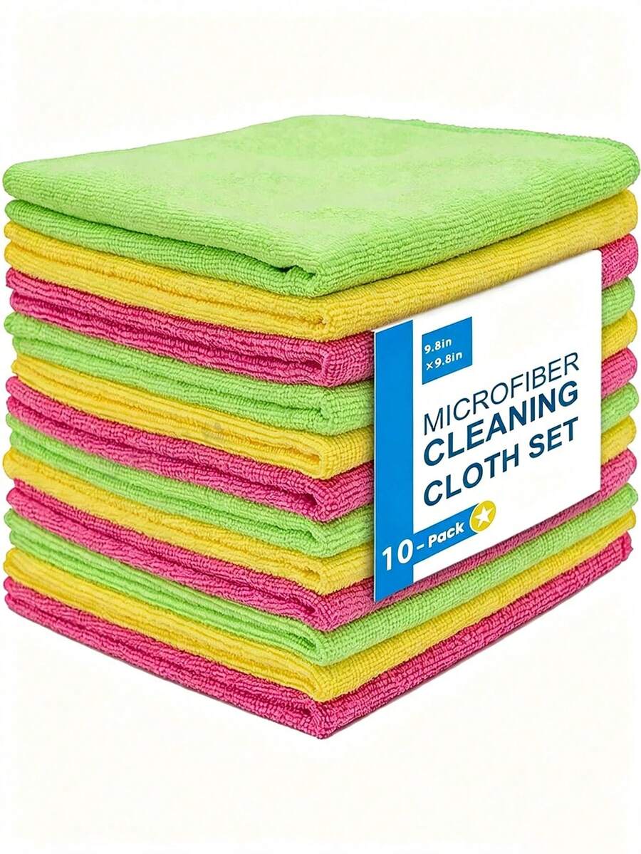 30/20/10/1pc Microfiber Cleaning Cloth, Soft Absorbent Reusable Towel, Multi-Color Cleaning Rag, Suitable For Kitchen, Bathroom, Car And Home Cleaning - Multicolor - View 1