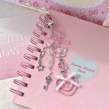Cross-Border New Cute Sweet Cartoon Keychain, Ins Style Bag Charm, Crossbody Chain Heart Bow Keychain, Versatile Pendant - Pink - View 4
