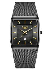 Foxbox LIGE Men's Fashion Luxury High-End Brand Watch, Stainless Steel Band Quartz Watch, Waterproof, Daily Wear, Luminous Dial, Men's Watch - Silver - View 17