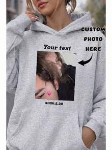 Custom Women's Hoodie, Suitable For Autumn/Winter Wear. Upload Your Favorite Photo/Friend/Lover/Landscape/Pet Image. Sports - Light Grey - View 1