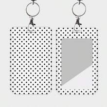 ABS Polka Dot Print Fashion Personalized Cartoon Push-Pull Card Holder, Student Wristband Card Holder, Women's Wristband Card Holder, Bus Card Protector, Student Campus Card Protector, Access Card Sleeve Storage - Rectangle - View 10